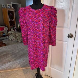 Lilly Pulitzer Vibrant Pink and Purple Midi Dress